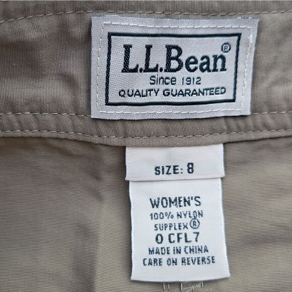 L.L Bean tan skort size small shorts skirt  active 100% nylon zip pockets - Picture 3 of 9
